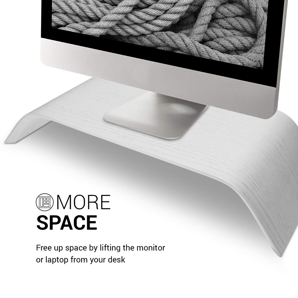 Kalibri Computer Monitor Wood Stand Βάση Στήριξης Οθόνης από Ξύλο - White Oak - 39070.02