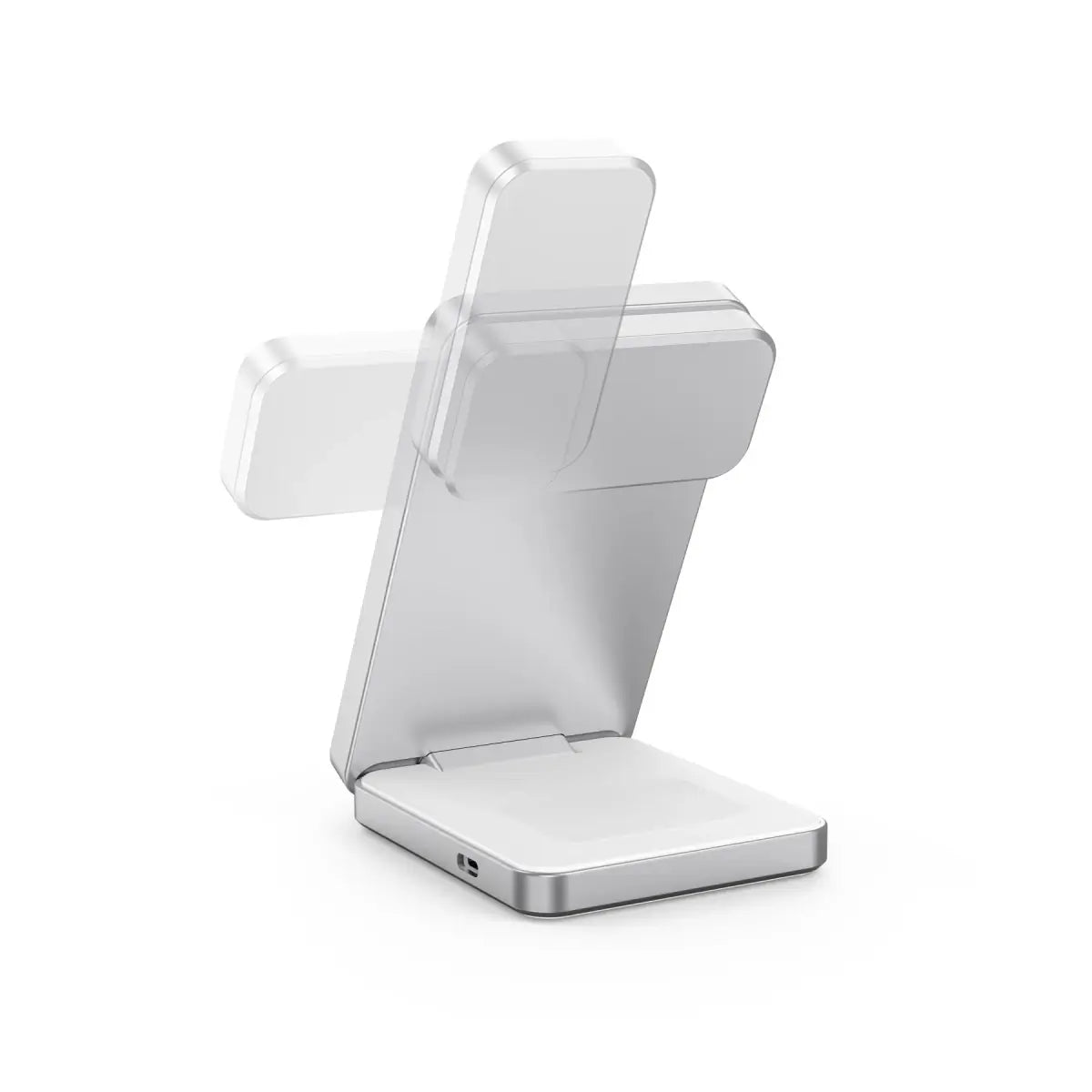 Mobile Origin Qi2 CompactStand 3in1 Ασύρματος Μαγνητικός Φορτιστής MagSafe - White / Silver