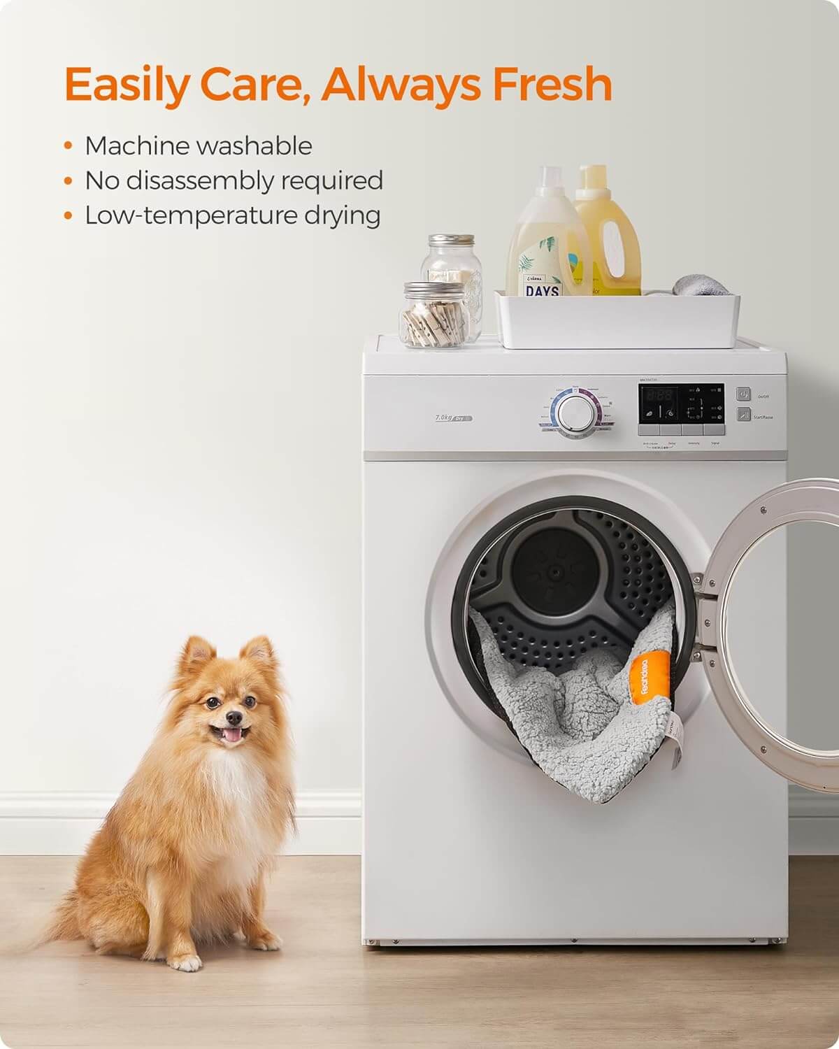 Feandrea Κουβέρτα / Κρεβάτι για Κατοικίδια - 60 x 45 cm - Dove Grey - PPB001G01