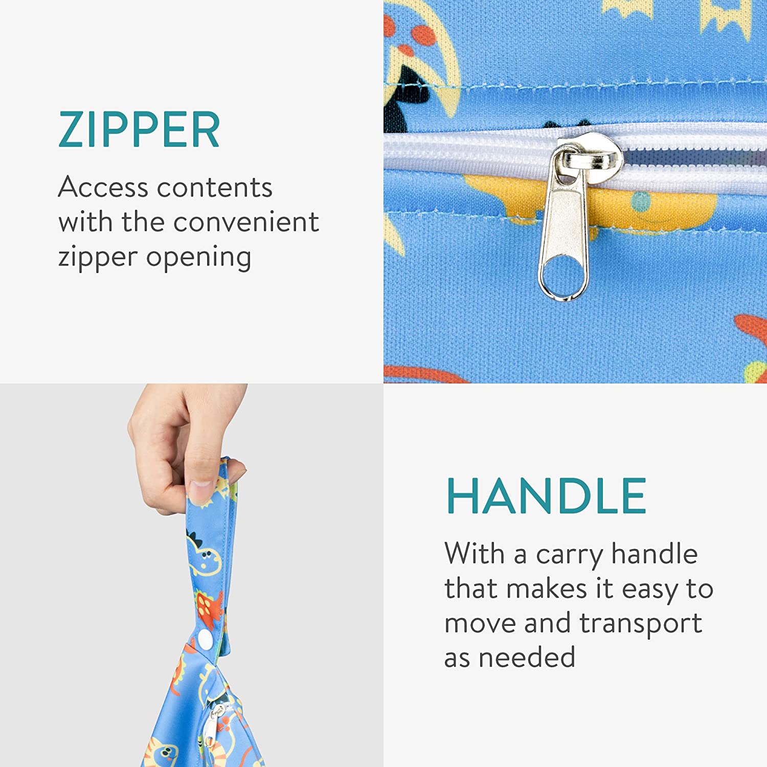 Navaris Σετ με 3 Τσάντες Αποθήκευσης για Πάνες - Design 3 - Blue - 56718.03