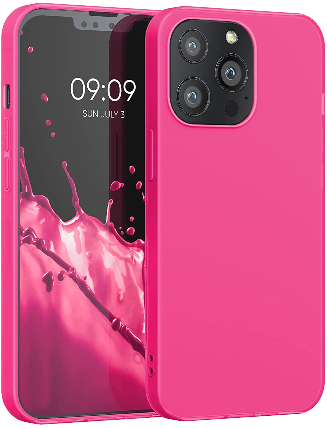 KW iPhone 13 Pro Θήκη Σιλικόνης TPU - Neon Pink - 55957.77
