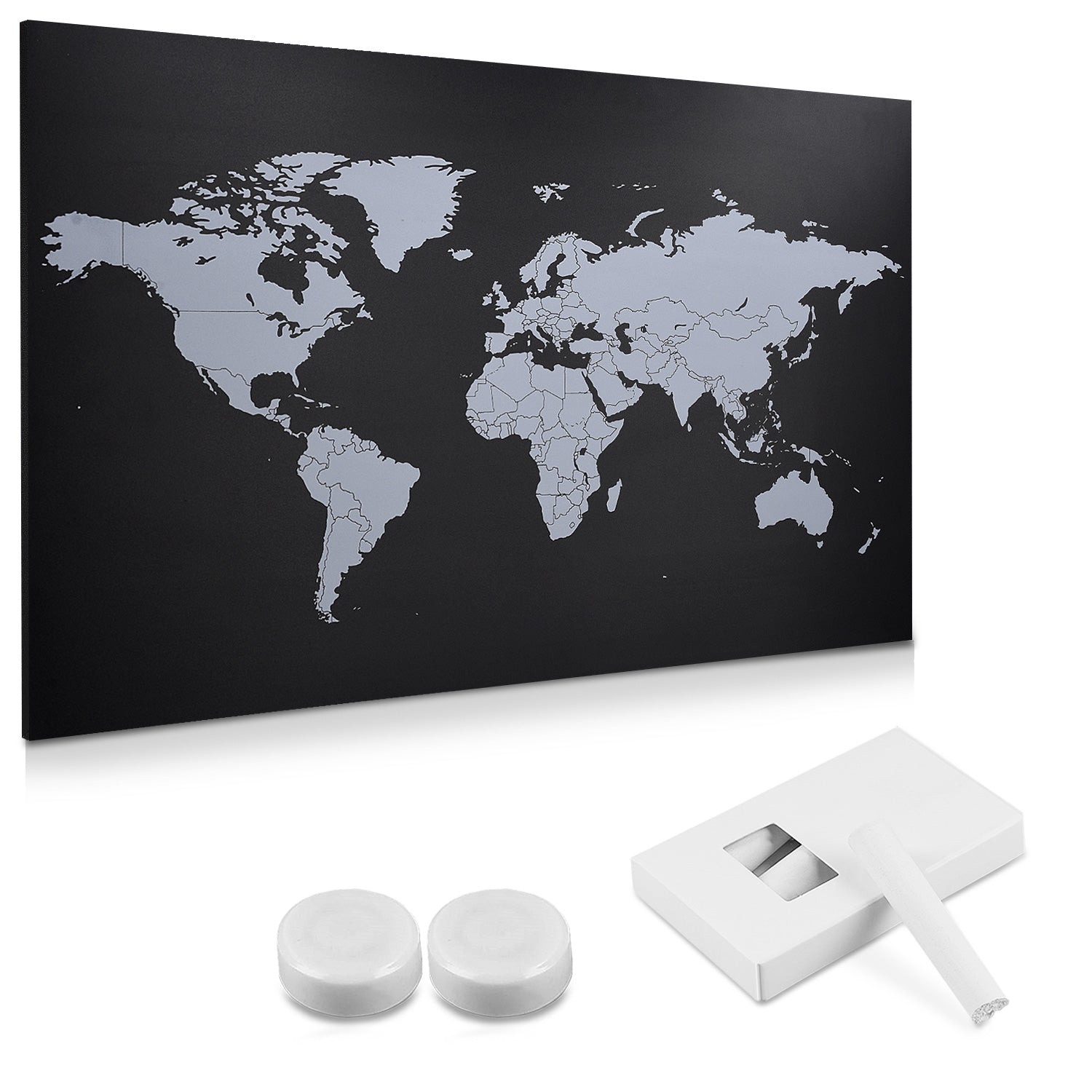 Navaris Magnetic Memo Board - Μαγνητικός Πίνακας Ανακοινώσεων - 60 x 40 cm - Design World Map - 48474.01