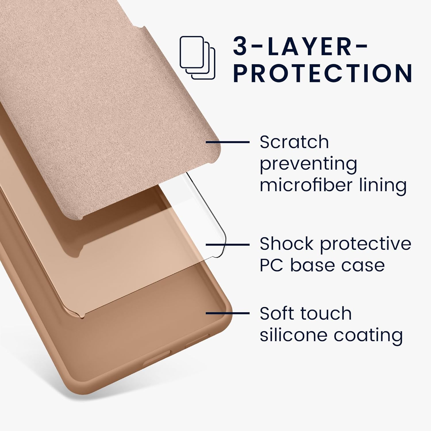 KW iPhone 15 Pro Max Θήκη Σιλικόνης Rubberized TPU - Cappuccino