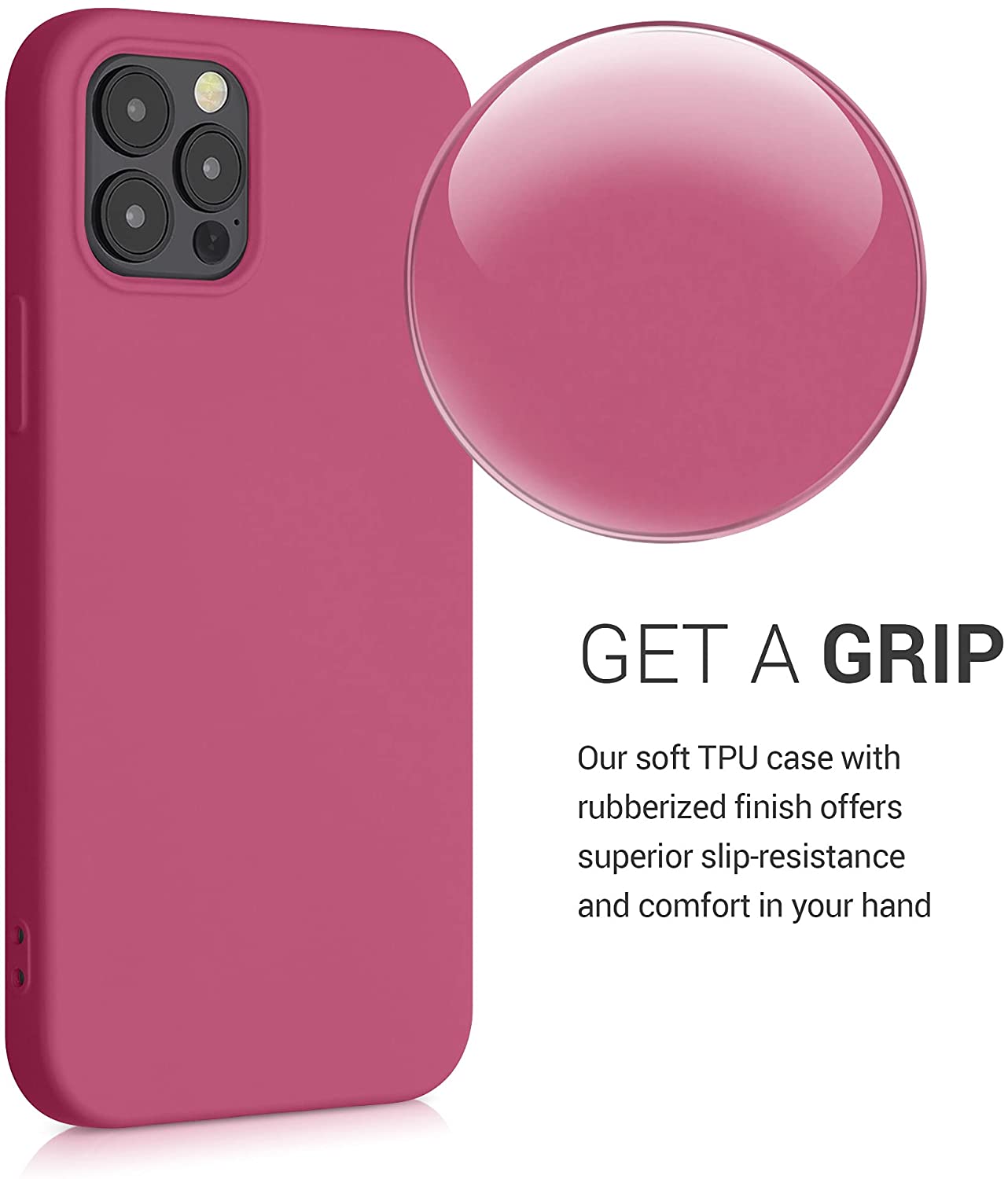 KW iPhone 12 / iPhone 12 Pro Θήκη Σιλικόνης Rubberized TPU - Raspberry Sorbet - 53844.213