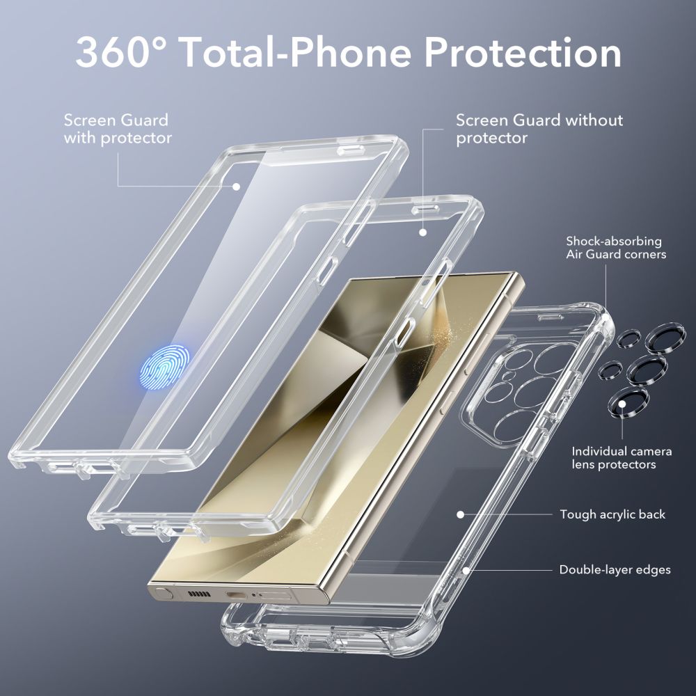 ESR Samsung Galaxy S24 Ultra Armor Kickstand Σκληρή Θήκη με Προστασία Οθόνης / Κάμερας και Stand - Clear