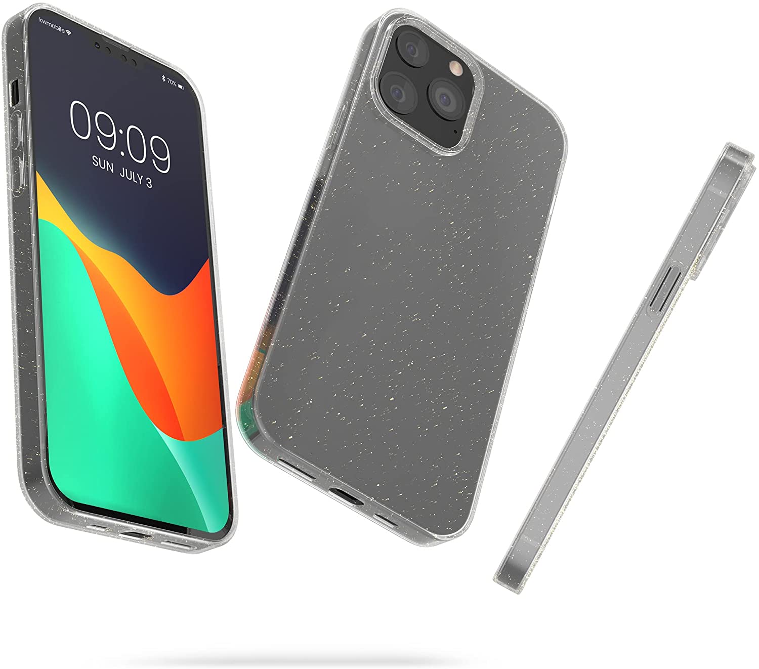 KW iPhone 13 Pro Θήκη Σιλικόνης TPU Design Glitter Uniform - Διάφανη - 56799.01