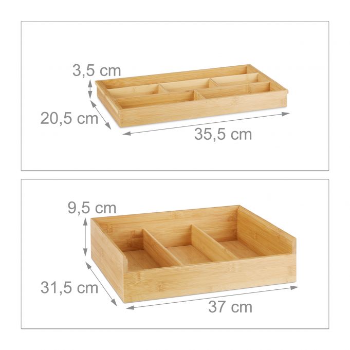 Relaxdays Κουτί Αποθήκευσης από Bamboo - Natural - 4052025246013
