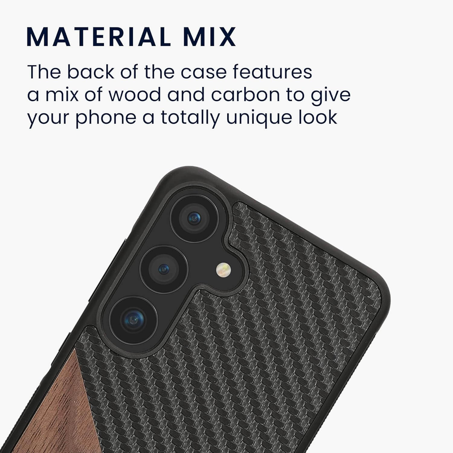 KW Samsung Galaxy S25 Θήκη από Φυσικό Ξύλο και Carbon - Dark Brown / Black