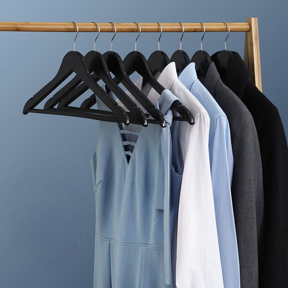 Songmics Σετ με 50 Ξύλινες Κρεμάστρες Ρούχων - Black - CRW02B-50