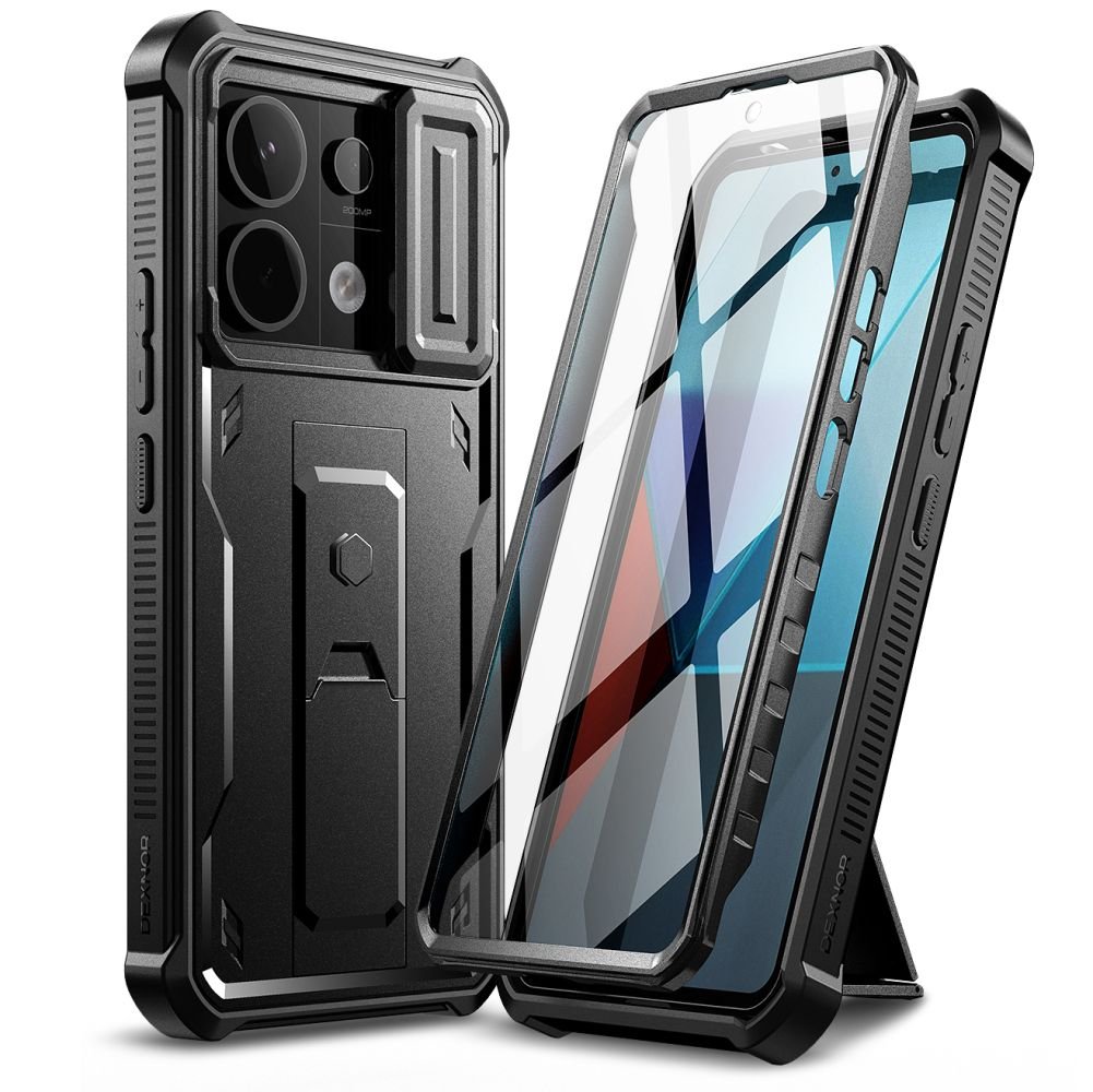 Tech - Protect Xiaomi Redmi Note 13 Pro 5G / Poco X6 5G Kevlar Cam+ Θήκη 360 Full Body με Προστασία για την Οθόνη και την Κάμερα και Stand - Black