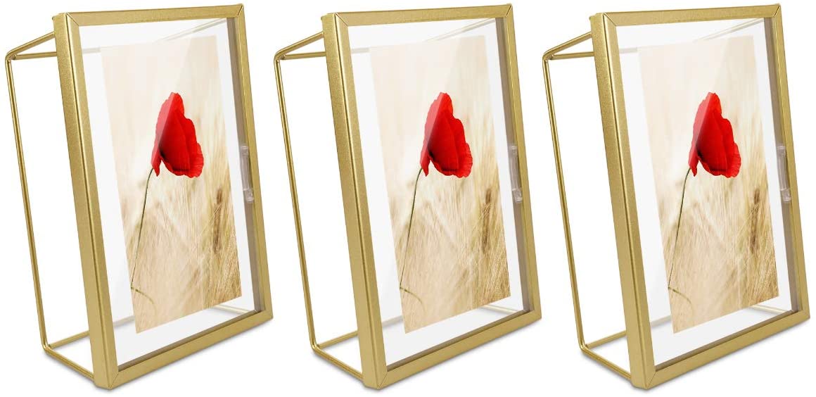 Navaris Σετ με 3 Κορνίζες για Φωτογραφίες 15x10cm και 18x13cm - Μέγεθος M - Gold - 50575.2.21