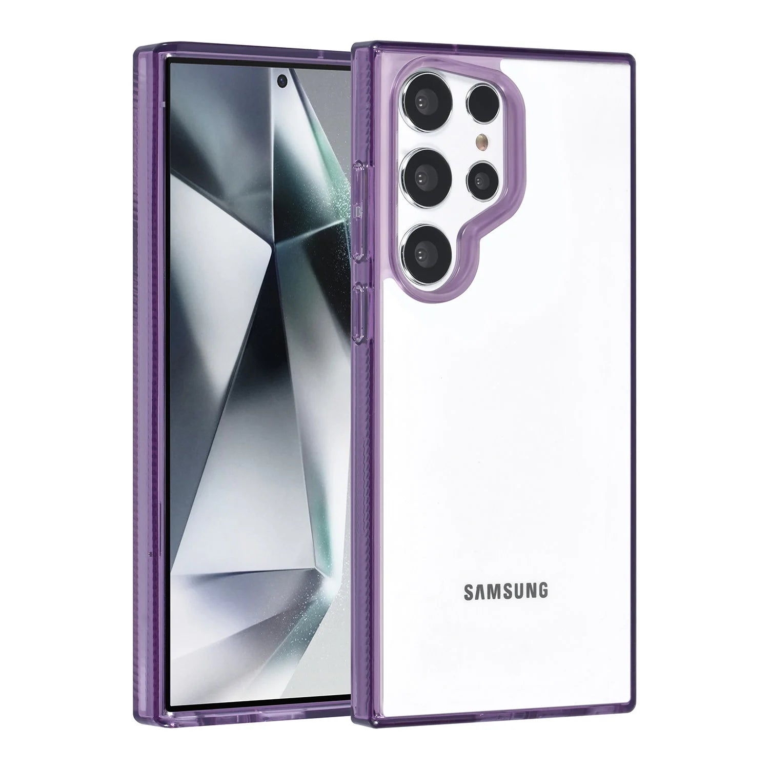 Tuniq Samsung Galaxy S24 Ultra - Σκληρή Θήκη με Πλαίσιο Σιλικόνης - Ημιδιάφανο Μοβ / Διάφανο