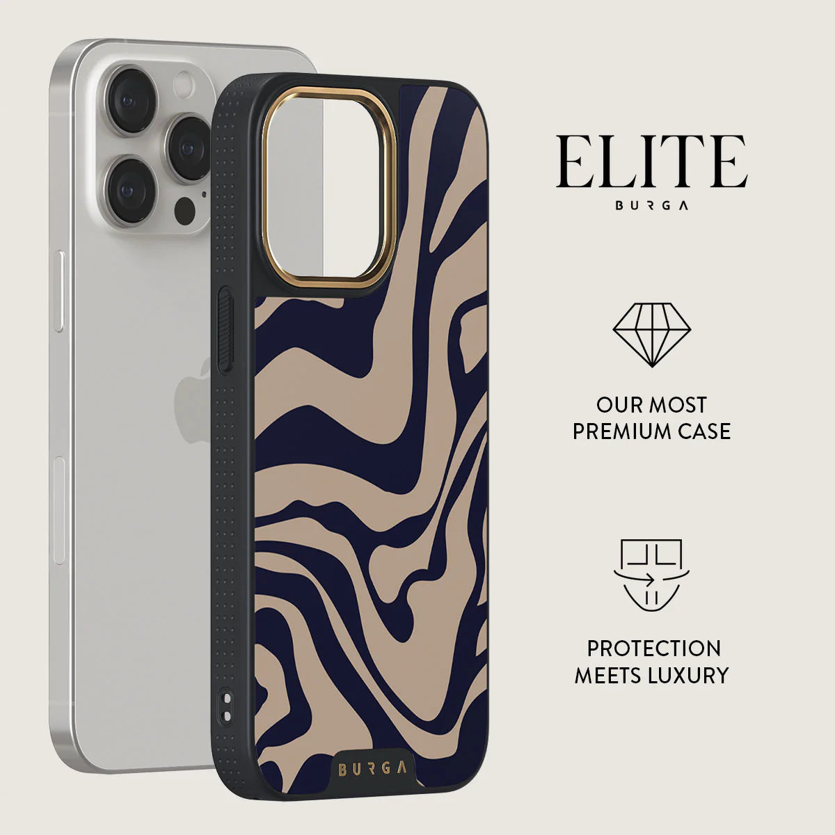 Burga iPhone 15 Pro Elite Σκληρή Θήκη - Gold - Vigilant