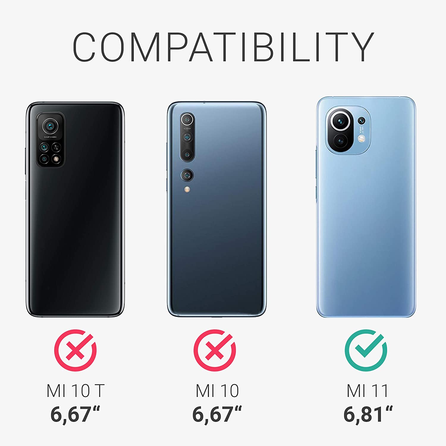 KW Xiaomi Mi 11 Θήκη Σιλικόνης TPU με Λουράκι - Διάφανη / Black - 54448.01