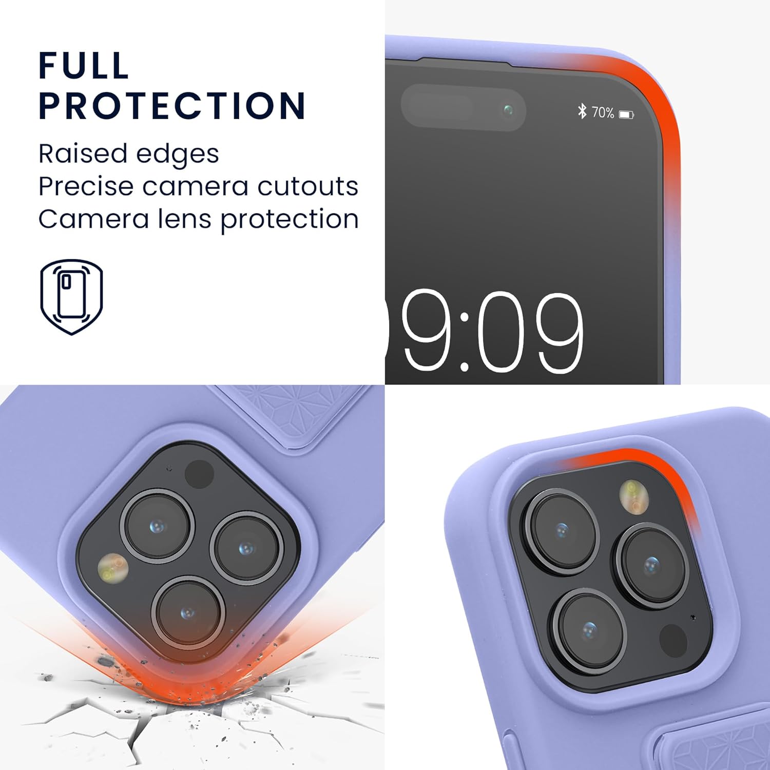 KW iPhone 15 Pro Θήκη Σιλικόνης TPU με Finger Holder - Lavender