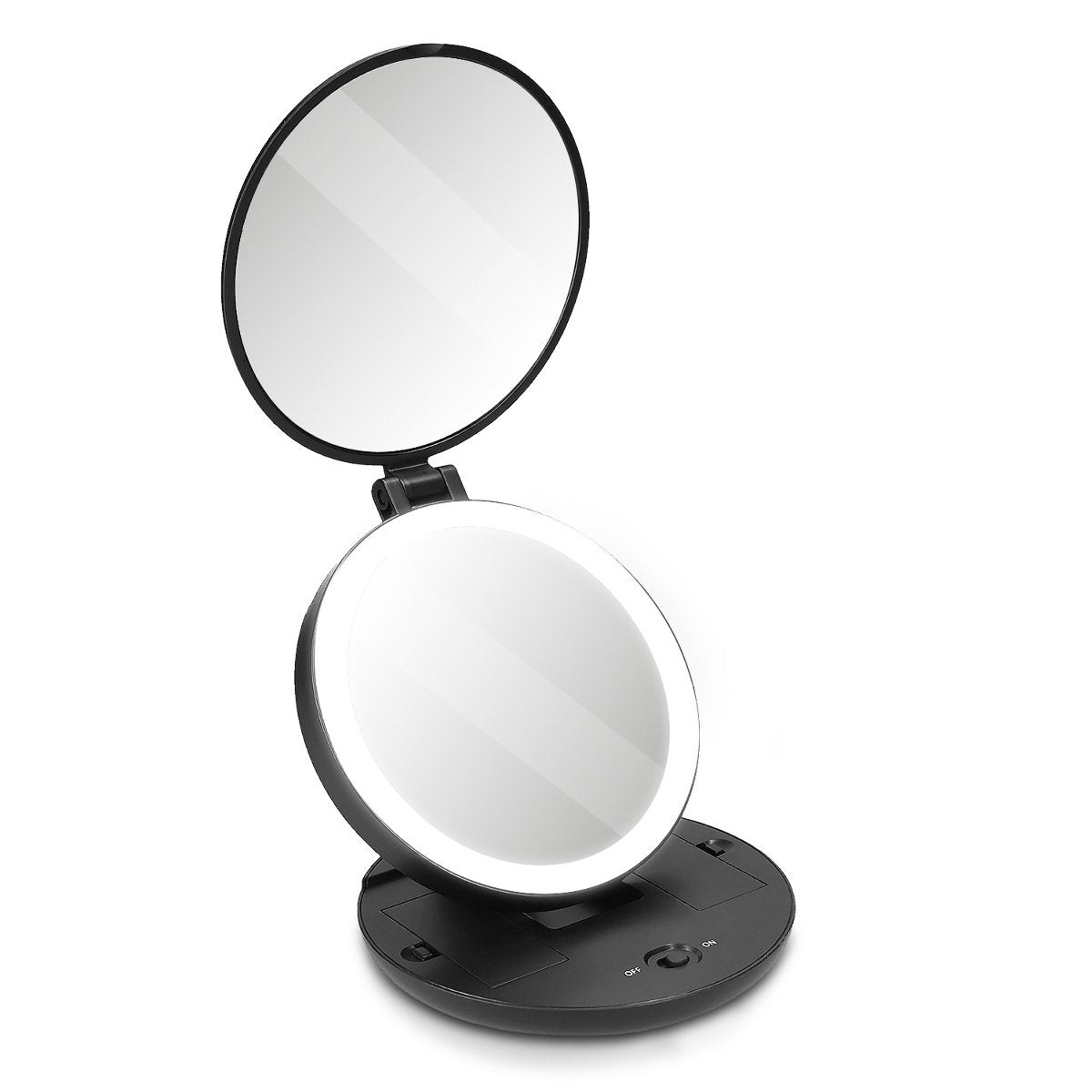 Navaris Compact LED Makeup Mirror - Φωτιζόμενος Καθρέπτης LED Ταξιδιού - Black - 44870.47