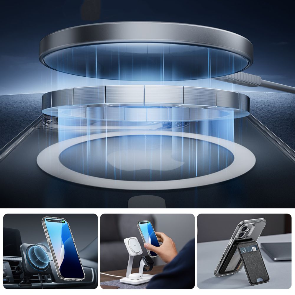 ESR iPhone 16 - Classic Pro Halolock - Σετ με 1 Αντιχαρακτικό Γυαλί Οθόνης και Θήκη MagSafe - Διάφανη