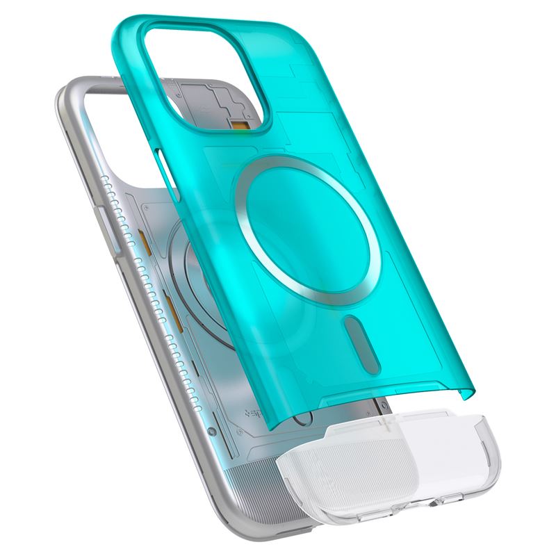 Spigen iPhone 15 Pro Max Classic C1 Mag Σκληρή Θήκη με Πλαίσιο Σιλικόνης και MagSafe - Bondi Blue