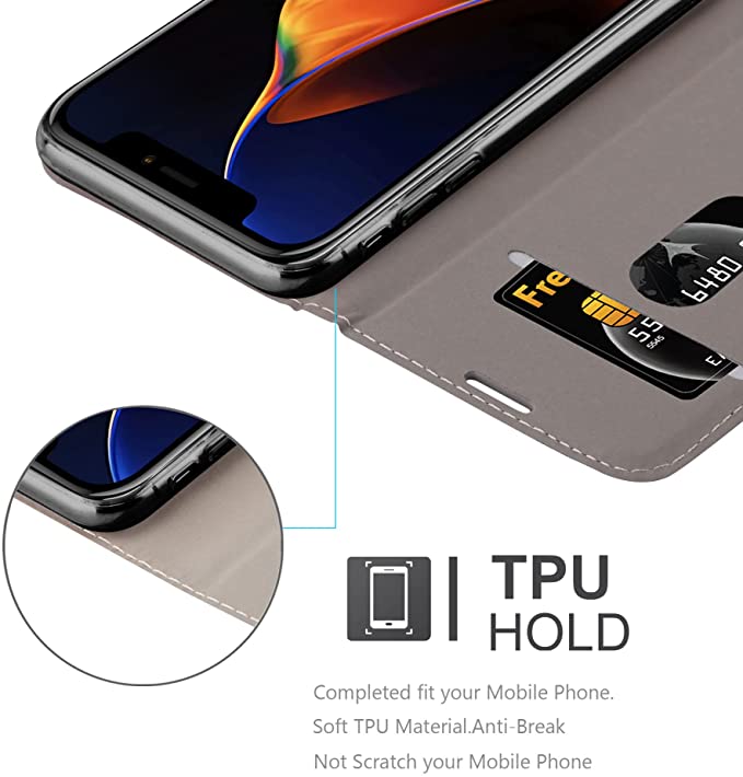 Cadorabo iPhone 13 Pro Max Θήκη Βιβλίο Stand - Light Grey - Brown