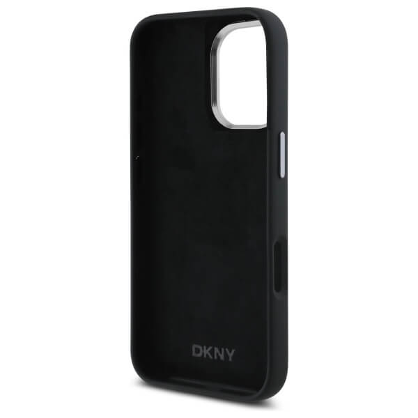 DKNY iPhone 16 - Liquid Silicone Metal Logo - Σκληρή Θήκη με Πλαίσιο Σιλικόνης - Black