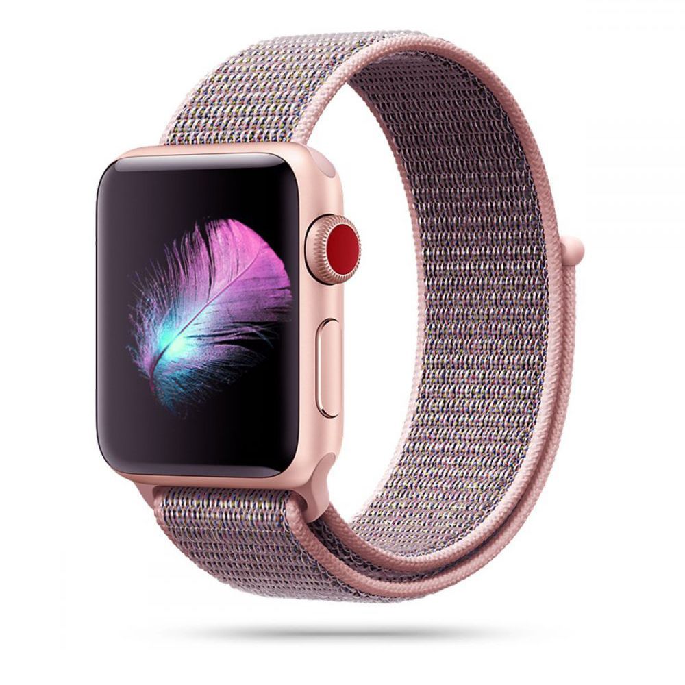 Tech-Protect Λουράκι Apple Watch 8/9/10/11 - SE (1/2/3) - 40/41/42mm Nylon - Pink Sand