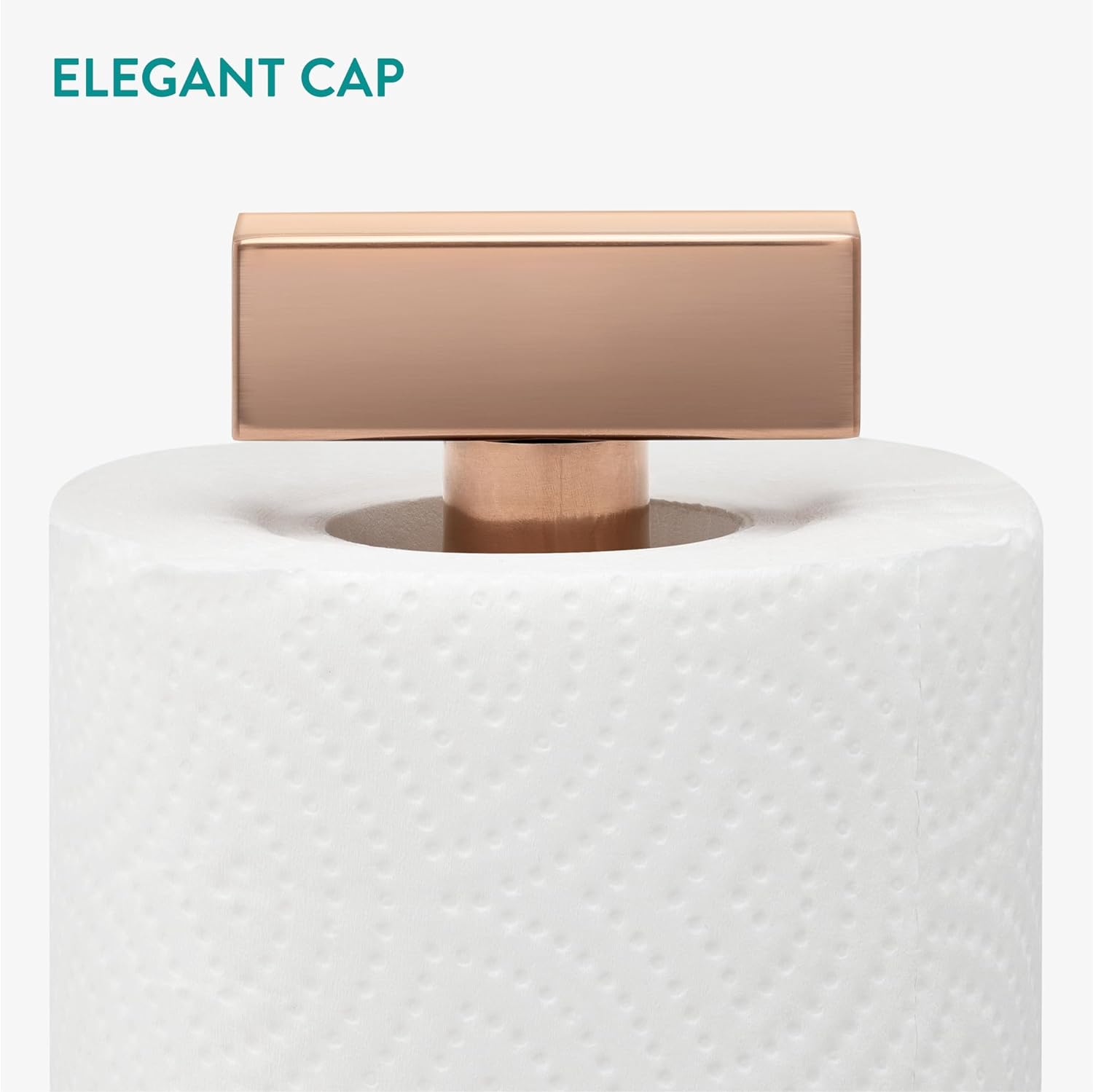 Navaris Βάση για Χαρτί Κουζίνας με Μαρμάρινη Βάση - Design Elegant - White / Bronze - 61942.01