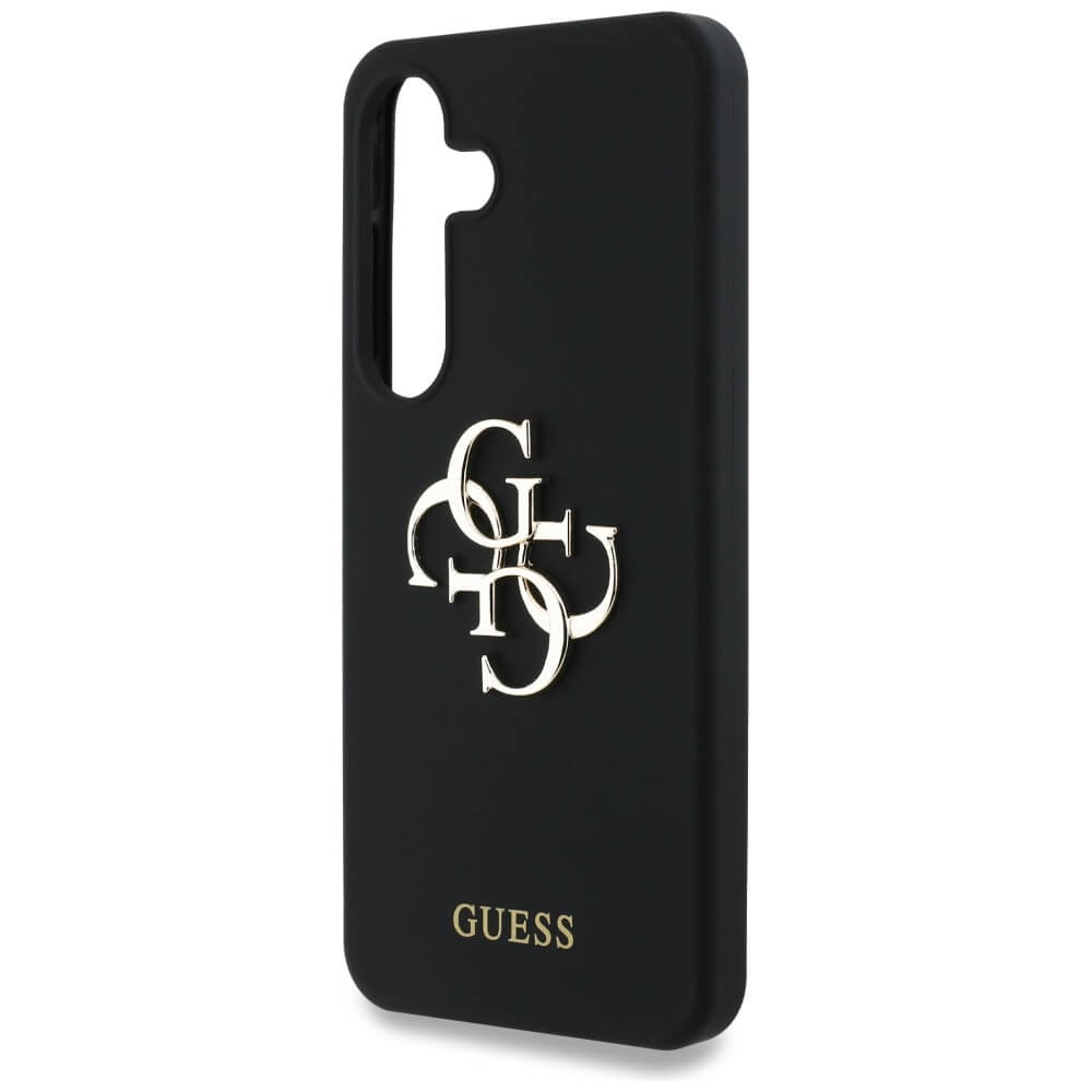 Guess Samsung Galaxy S25 Silicone Big 4G Logo Bottom Script Θήκη Σιλικόνης - Black - GUHCS25SS4SMDK