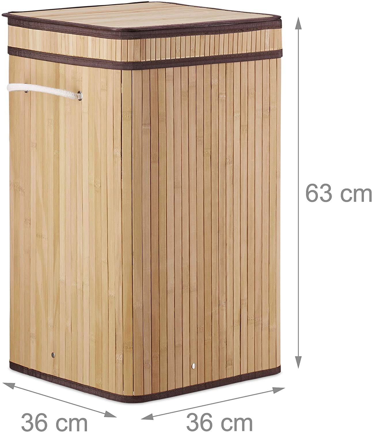 Relaxdays Καλάθι Απλύτων από Μπαμπού με Τετράγωνο Καπάκι - Natural - 4052025943714