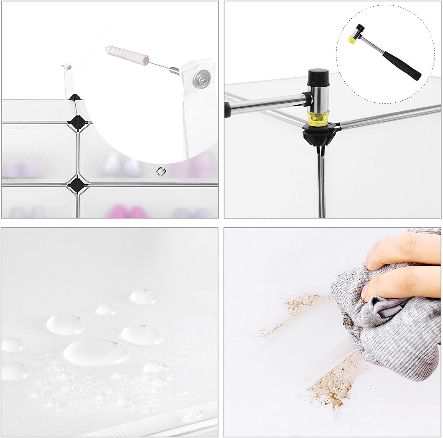 Songmics Πλαστική Παπουτσοθήκη με 6 Ράφια - 43 x 31 x 105cm - White - LPC06W