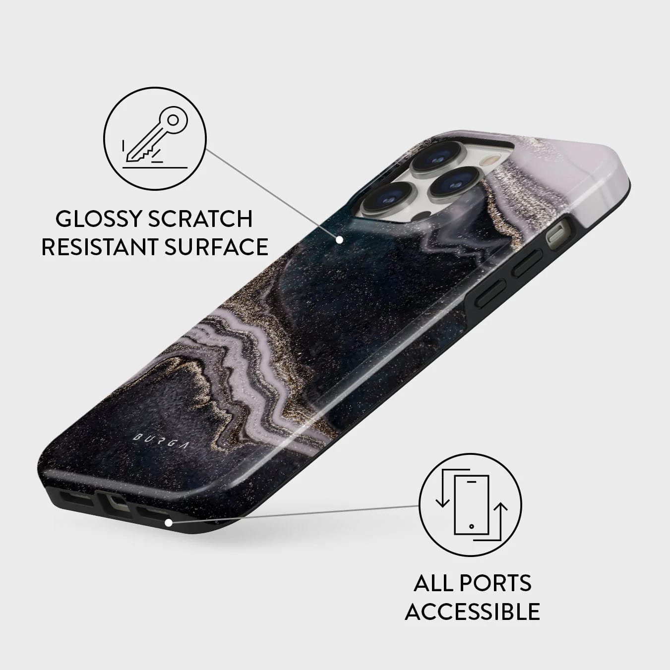 Burga iPhone 15 Pro Max Fashion Tough MagSafe Σκληρή Θήκη με MagSafe - Magic Night