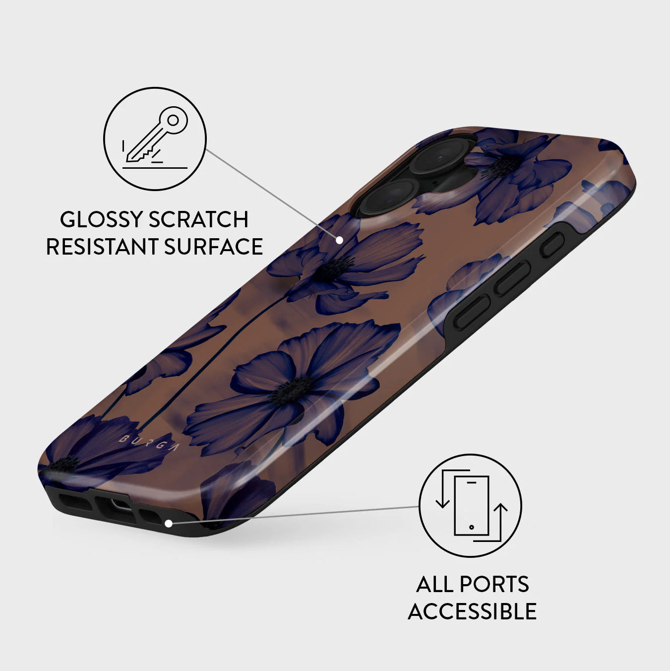 Burga iPhone 16 Fashion Tough MagSafe Σκληρή Θήκη με MagSafe - Velvet Night