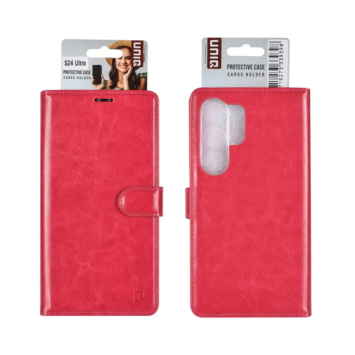 Tuniq Samsung Galaxy S24 Ultra - Θήκη Πορτοφόλι Stand από Δερματίνη - Ροζ