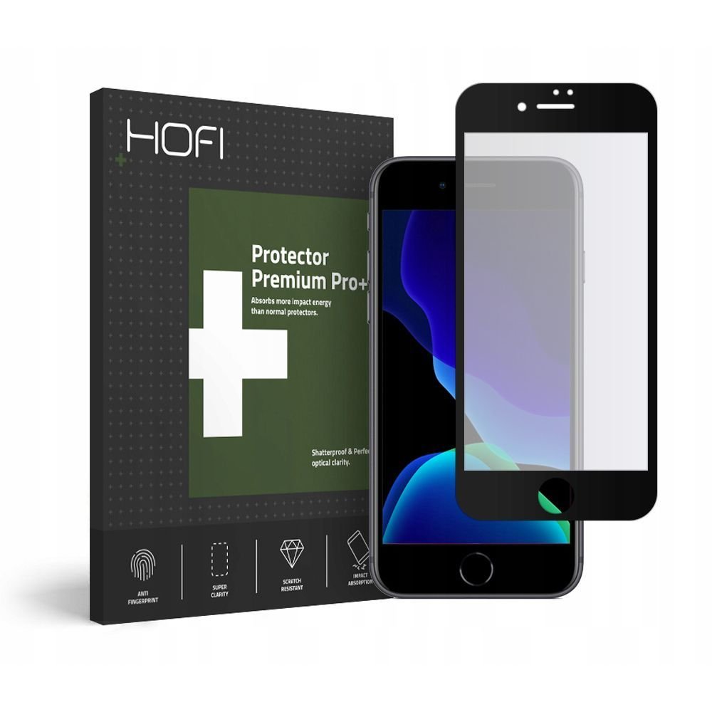 Hofi iPhone SE 2022 / SE 2020 / 7 / 8 Ultraflex Hybrid Glass 0.3mm 8 - 9H Full Screen Tempered Glass Αντιχαρακτικό Γυαλί Οθόνης - Black