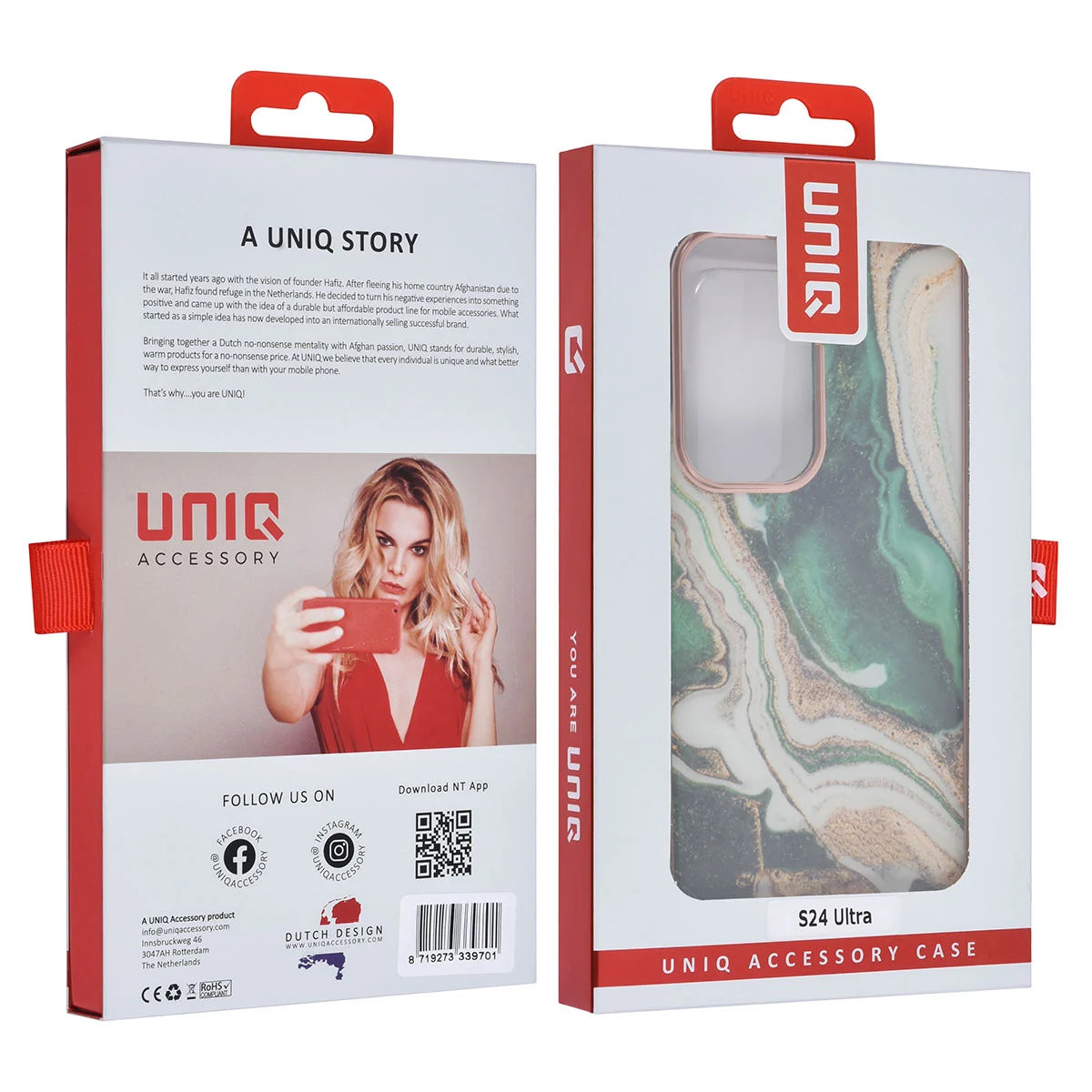 Tuniq Samsung Galaxy S24 Ultra - Σκληρή Θήκη με Πλαίσιο Σιλικόνης - Σχέδιο Μάρμαρο - Πράσινη