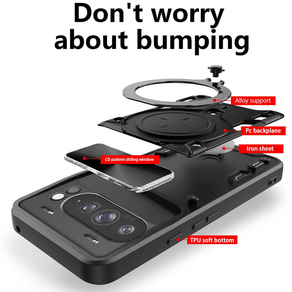 Techsuit Xiaomi Redmi Note 14 Pro 5G / Poco X7 - CamGuard Pro - Σκληρή Θήκη με Προστασία Καμερών και Δαχτυλίδι Συγκράτησης - Black