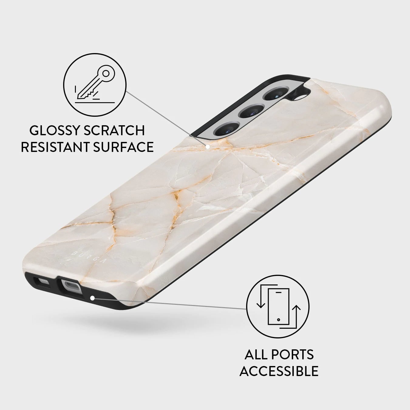 Burga Samsung Galaxy S22 Plus Fashion Tough Σκληρή Θήκη - Vanilla Sand