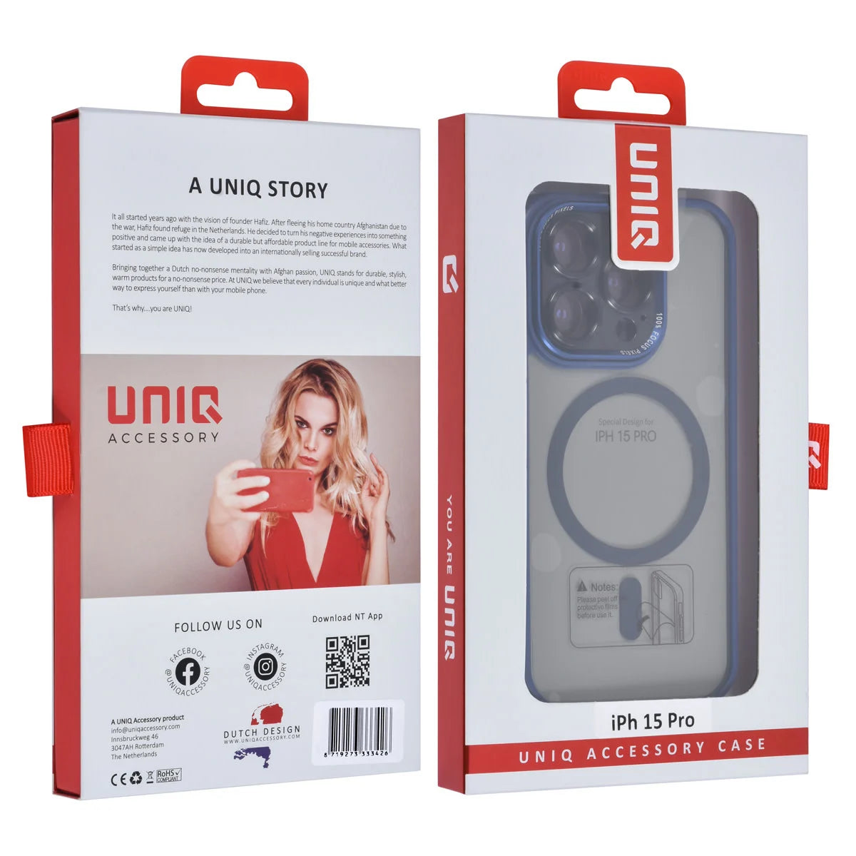 Tuniq iPhone 15 Pro - MagSafe Σκληρή Θήκη με Πλαίσιο Σιλικόνης - Μπλε Ματ