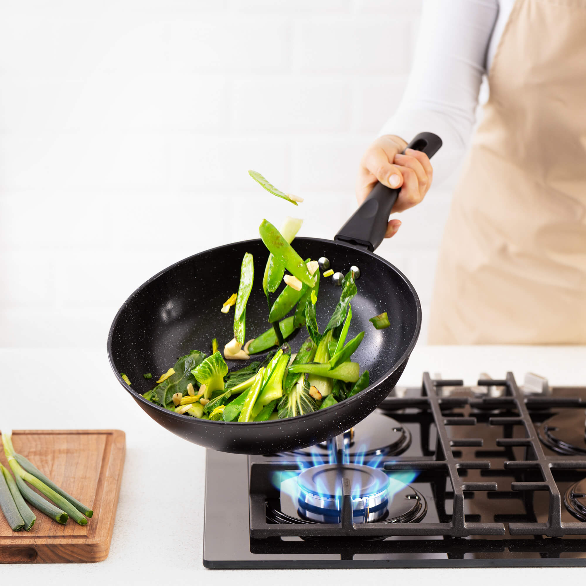 Navaris Wok με Αντικολλητική Επιφάνεια - 30cm - Black - 56918.01