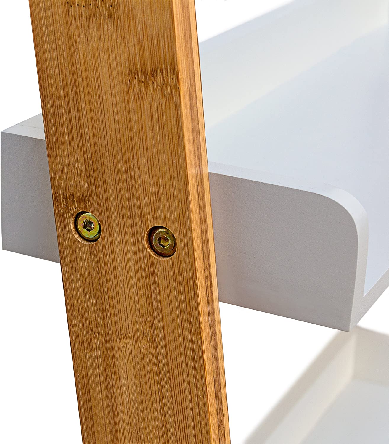 Relaxdays Διακοσμητική Σκάλα Δαπέδου με 4 Ράφια - 56 x 34 x 144 cm - Natural - 4052025191702