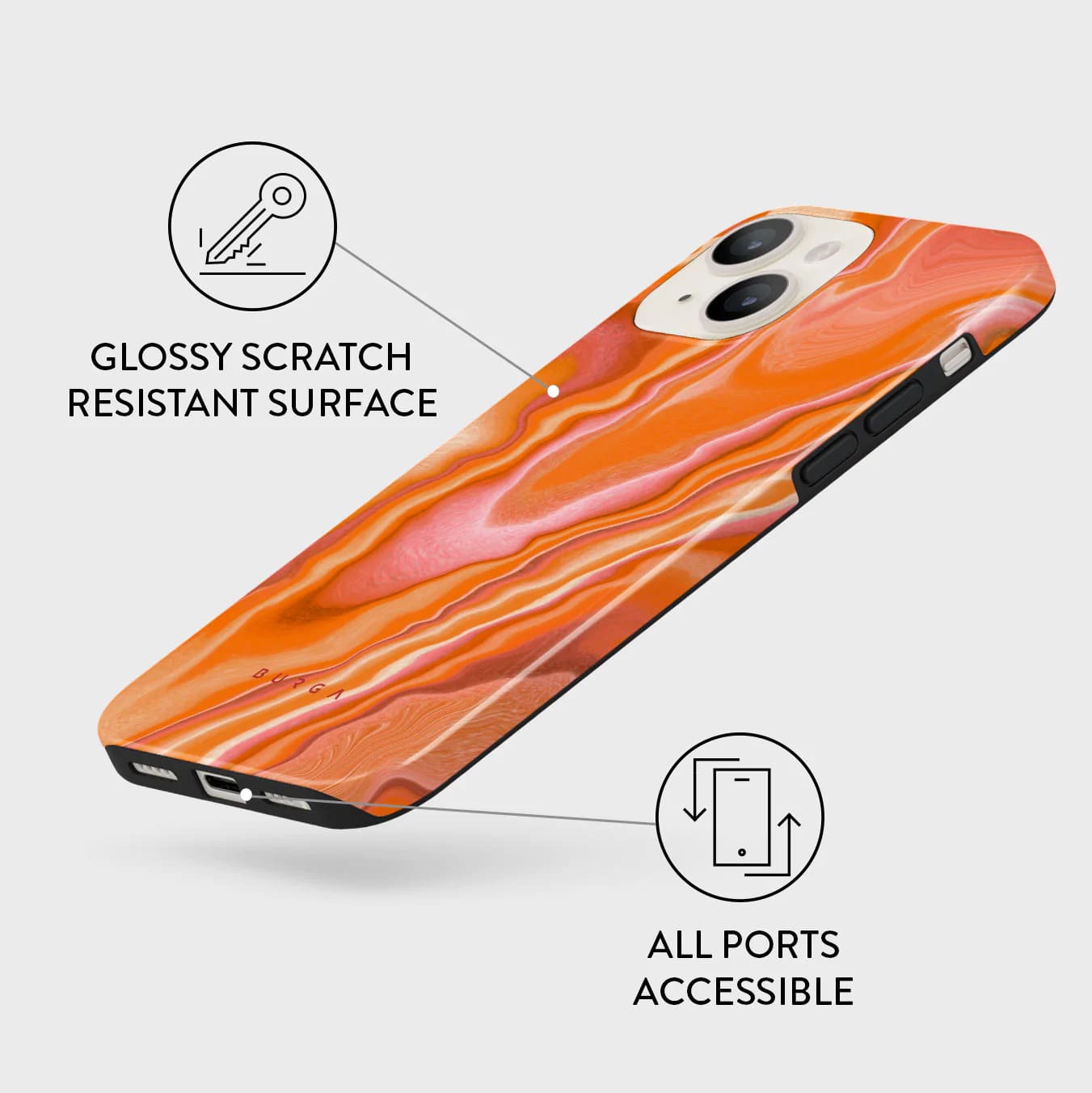 Burga iPhone 14 Plus Fashion Tough Σκληρή Θήκη - Retro Glowe