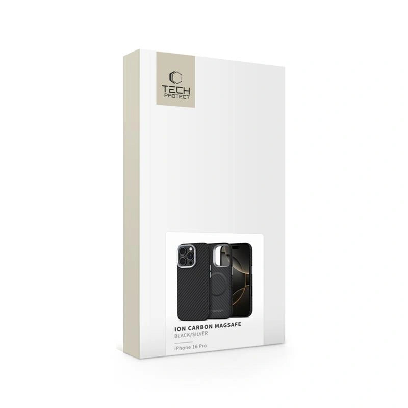 Tech - Protect iPhone 16 Pro - Ion Carbon MagSafe - Σκληρή Θήκη με MagSafe - Black / Silver