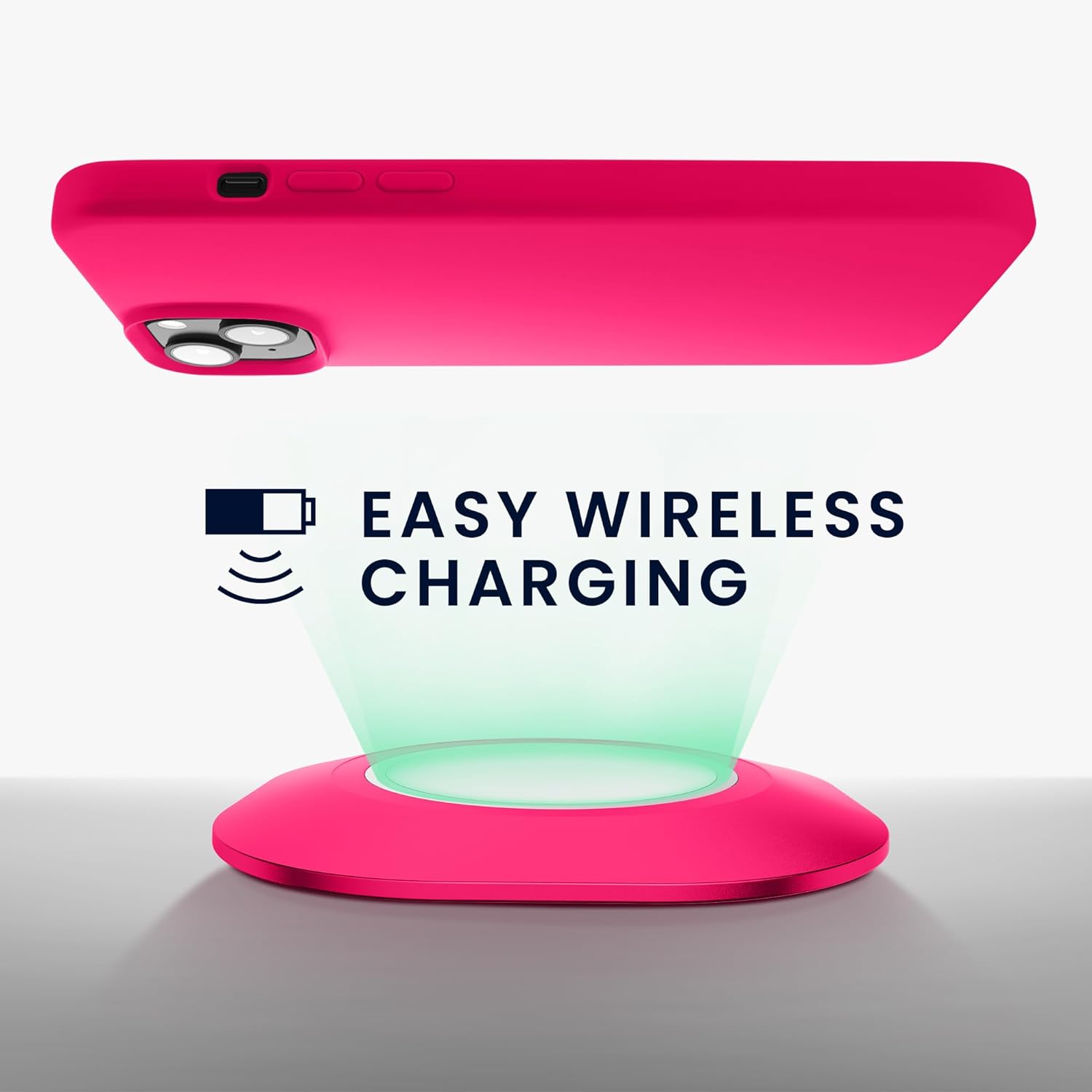 KW iPhone 15 Θήκη Σιλικόνης Rubberized TPU - Neon Pink - 61953.77