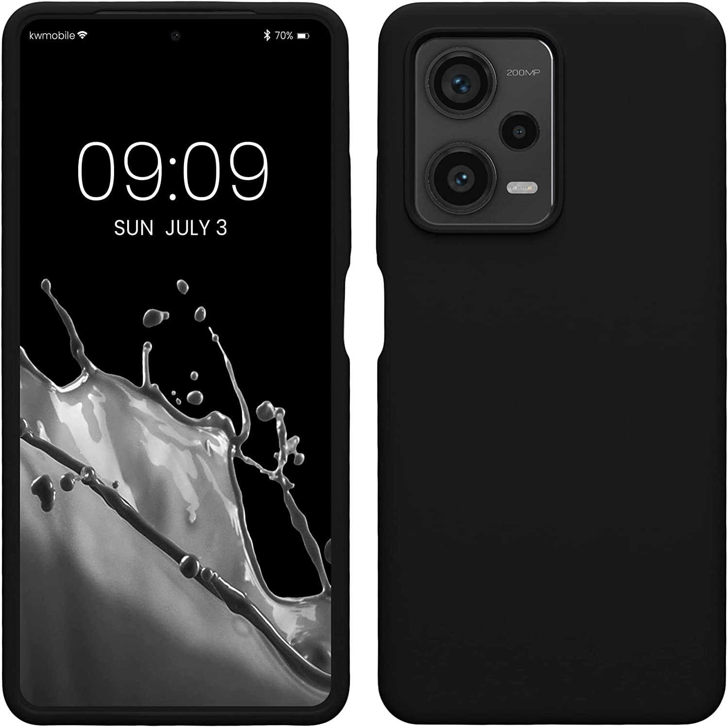 KW Xiaomi Redmi Note 12 Pro+ Θήκη Σιλικόνης Rubberized TPU - Black - 60691.01