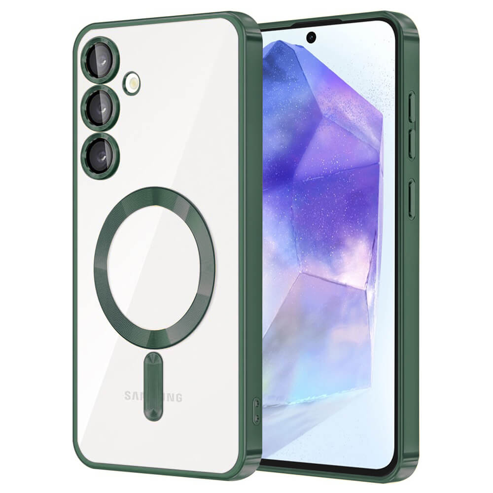 Techsuit Samsung Galaxy A55 5G - Luxury Crystal MagSafe - Θήκη Σιλικόνης - Deep Green