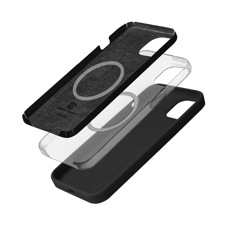 Crong iPhone 14 Plus Color Cover Magnetic - Θήκη Σιλικόνης με MagSafe - Black