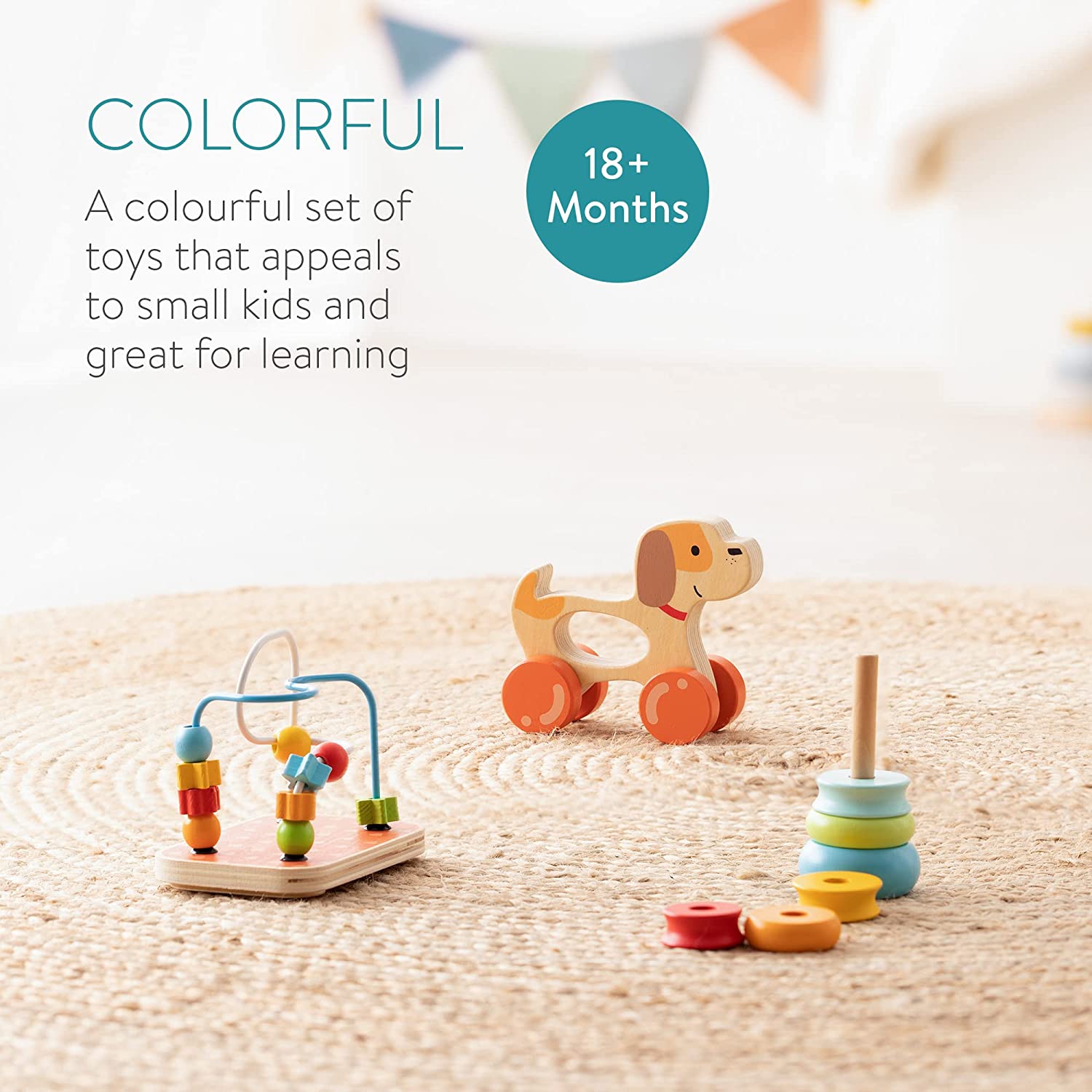 Navaris Σετ με 3 Ξύλινα Παιχνίδια - Multicolor - 54755.01