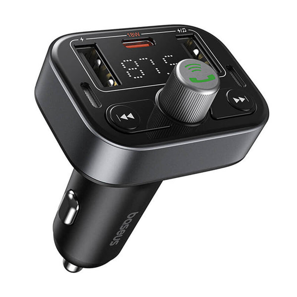 Baseus S-09 Pro FM Transmitter με 2 Θύρες USB και 1 Θύρα Type-C για Αναπαραγωγή Μουσικής / Φόρτιση Κινητών στο Αυτοκίνητο - Black