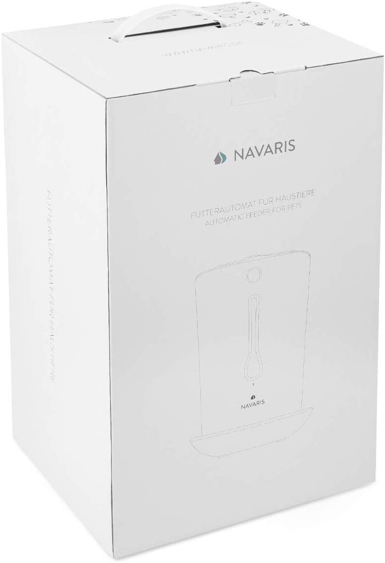 Navaris Automatic Pet Food Dispenser - Αυτόματη Ταΐστρα Φαγητού με Χρονοδιακόπτη για Κατοικίδιο - 6L - Black - 44769.03