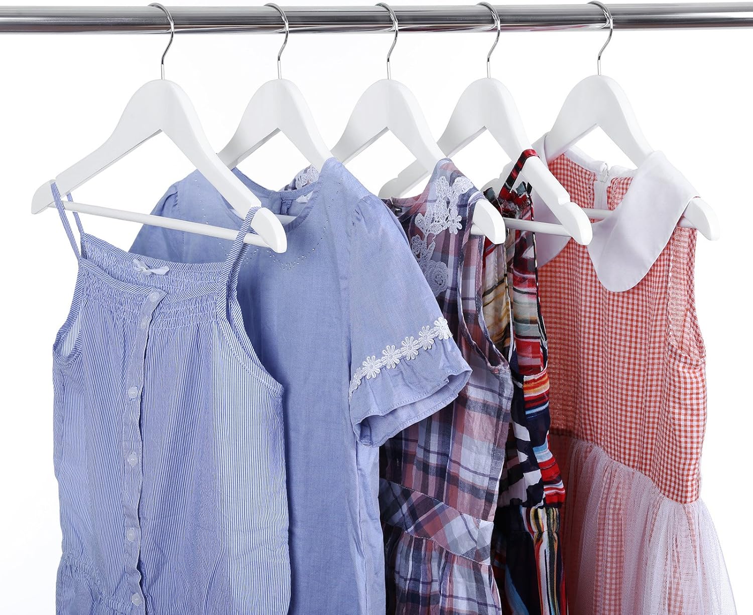 Songmics Σετ με 10 Παιδικές Ξύλινες Κρεμάστρες Ρούχων - 35 x 20 cm - White - CRW006W02