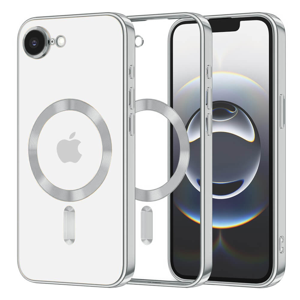 Techsuit iPhone 16e - Luxury Crystal MagSafe - Θήκη Σιλικόνης - Silver